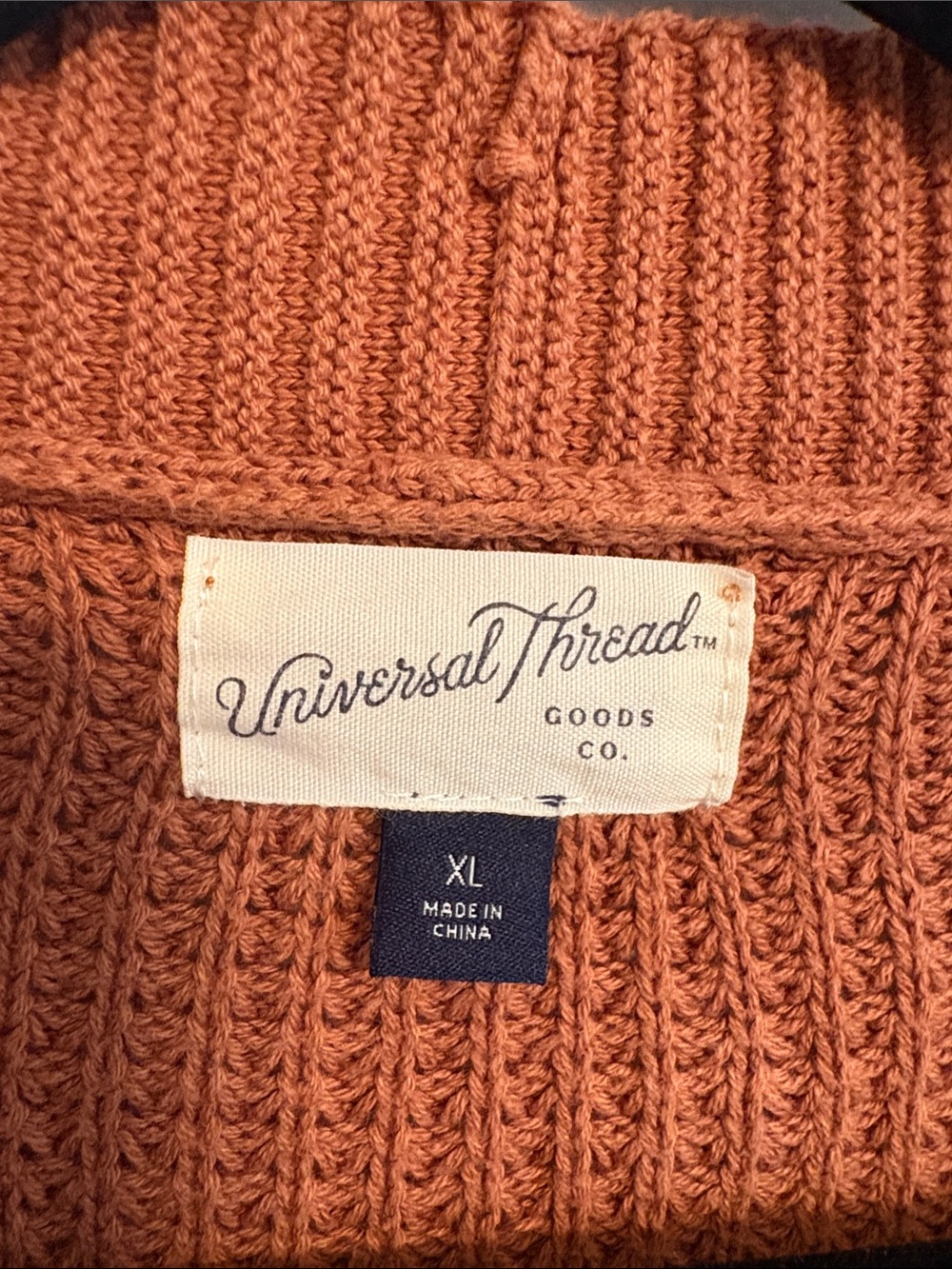 Universal Thread Open-Front Chunky Knit Cardigan - Rust - Picture 3 of 3